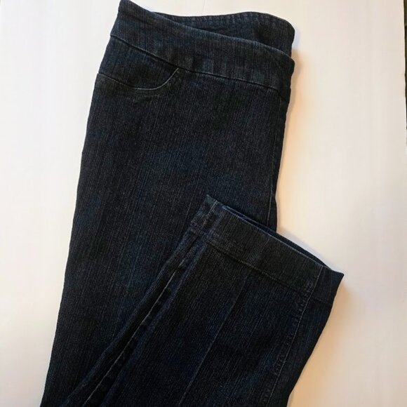 Soft Surroundings dark denim stretch crop jeans Size PL - Picture 1 of 5